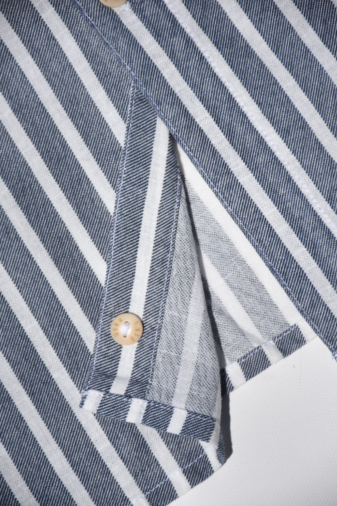 Utku Camp Shirt in Olympic Blue/White — worn look, unisex sizing