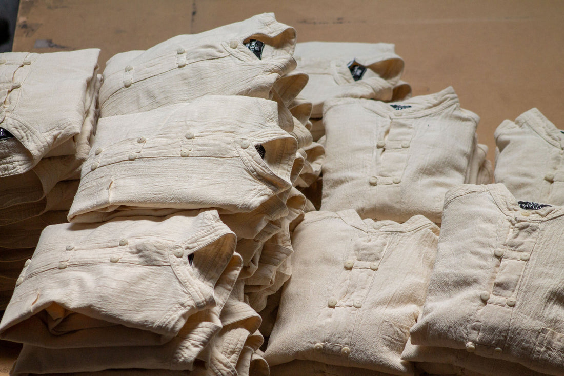 Finished UTKU garments at the atelier in Ecuador