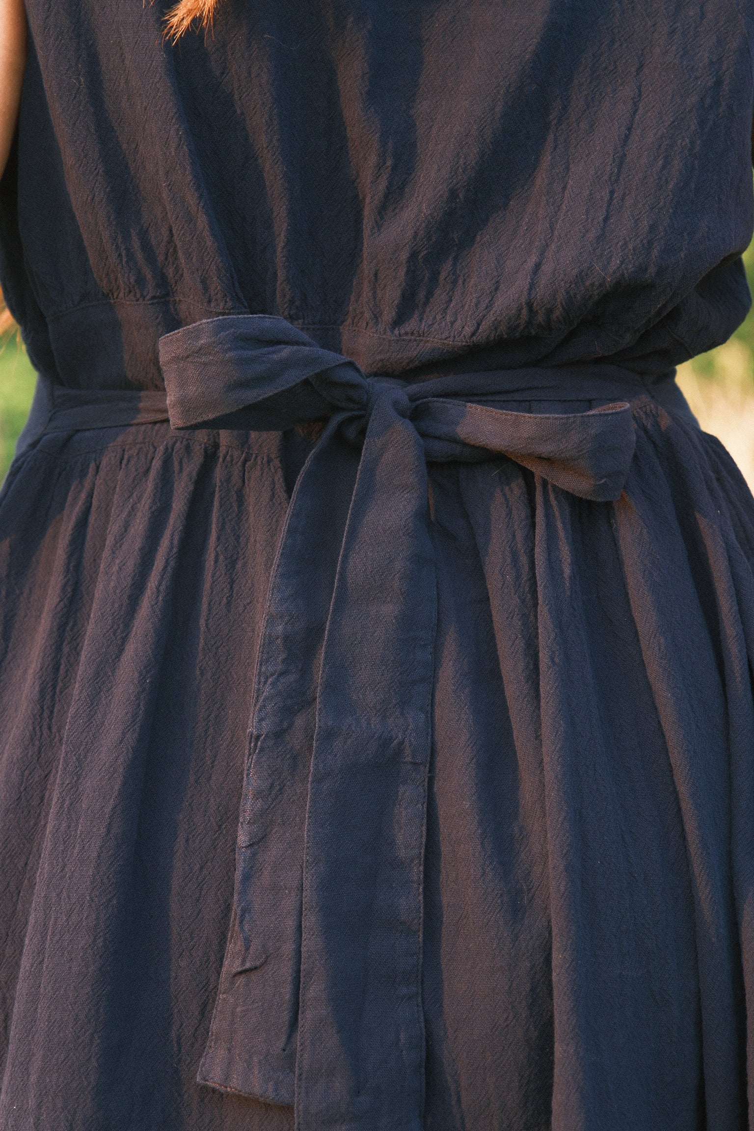Utku Drop Waist Dress — back view, handmade in Ecuador