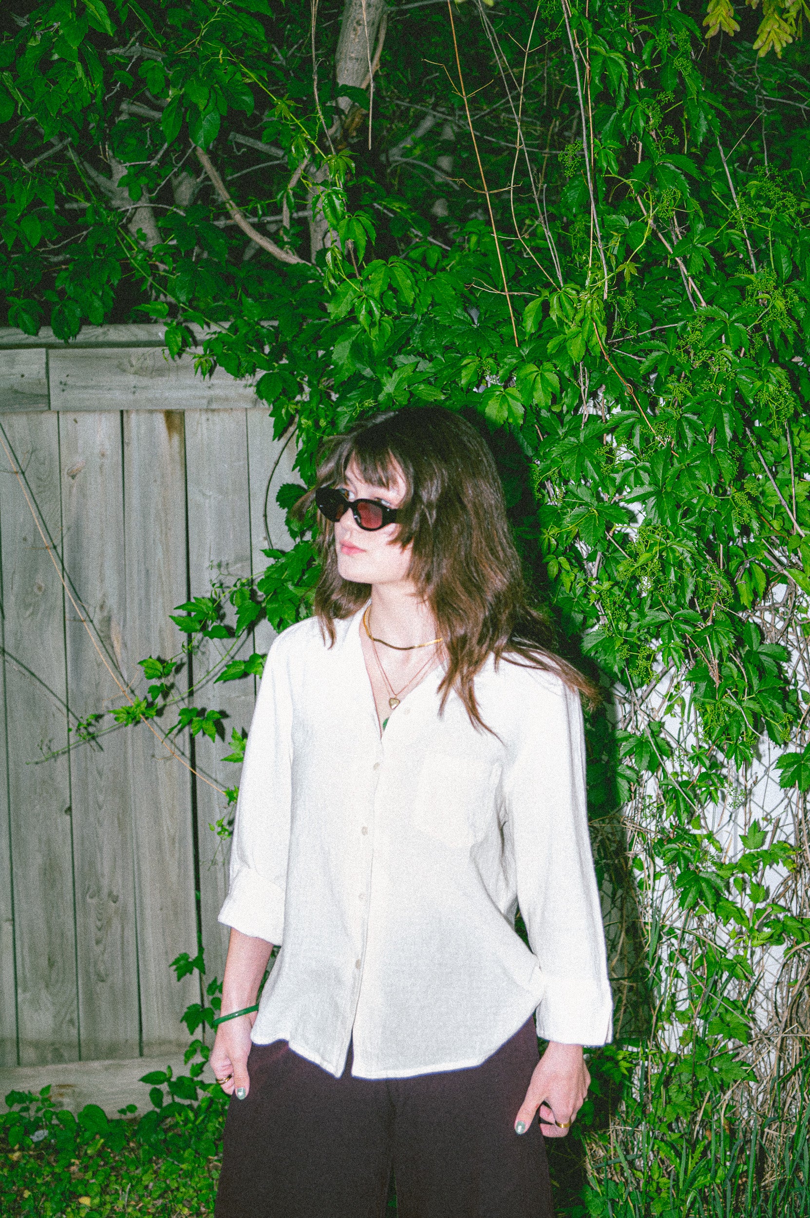 Utku Crinkle Cotton Crop Shirt — front detail