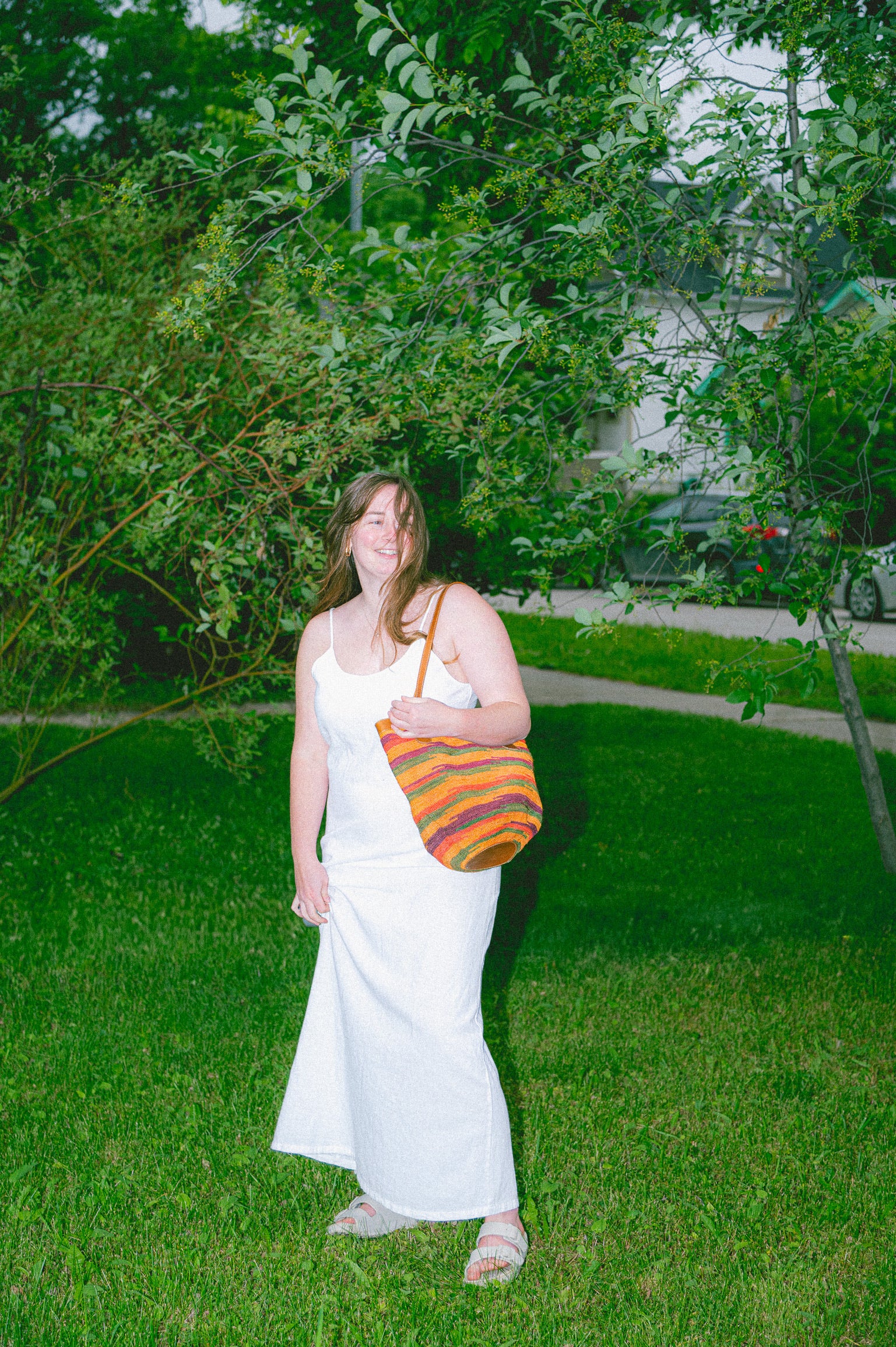 Utku Camisole Dress in True white — back view