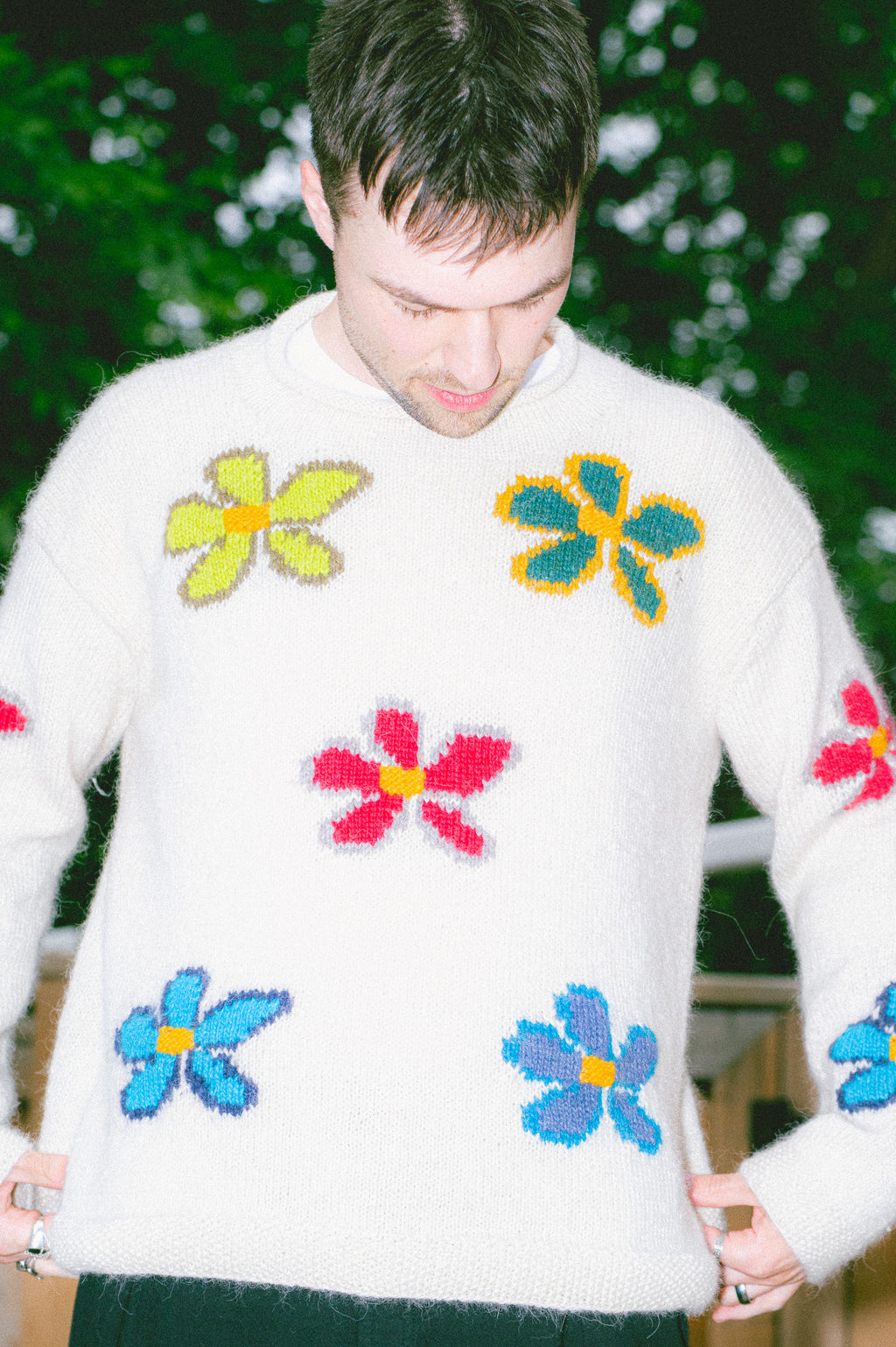 Floral Intarsia Crewneck