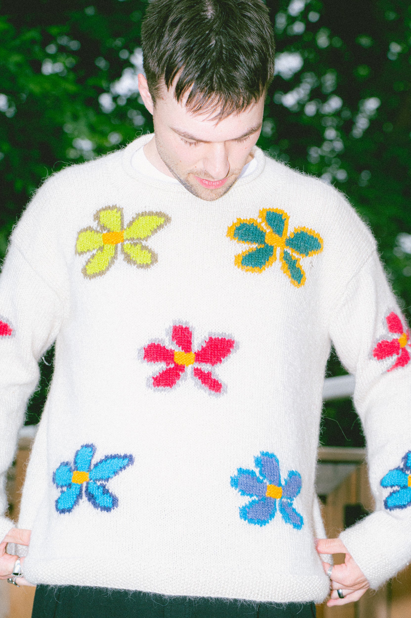 Floral Intarsia Crewneck