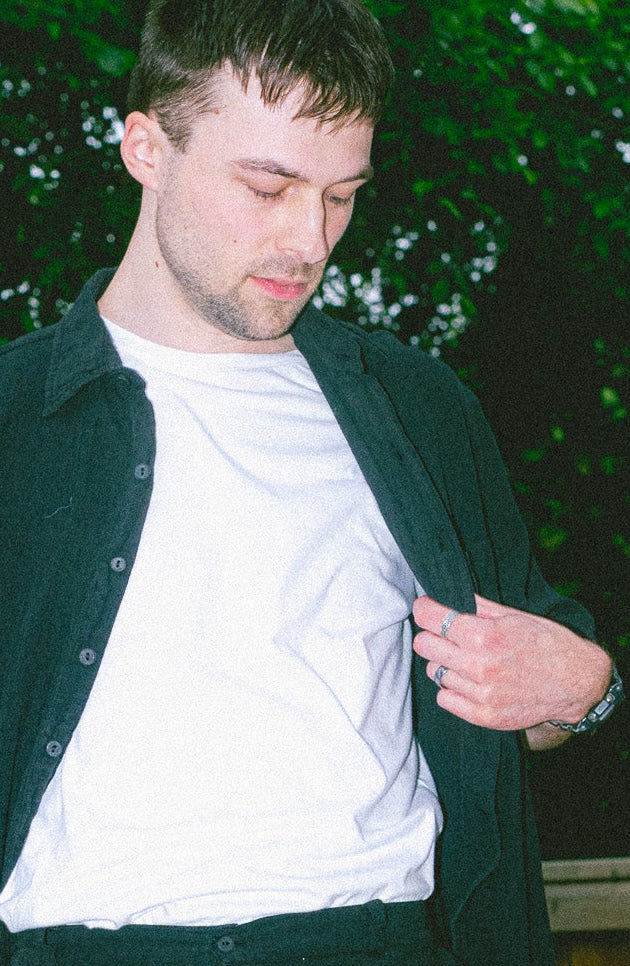 Utku Short Sleeve Crinkle Cotton Shirt in Black