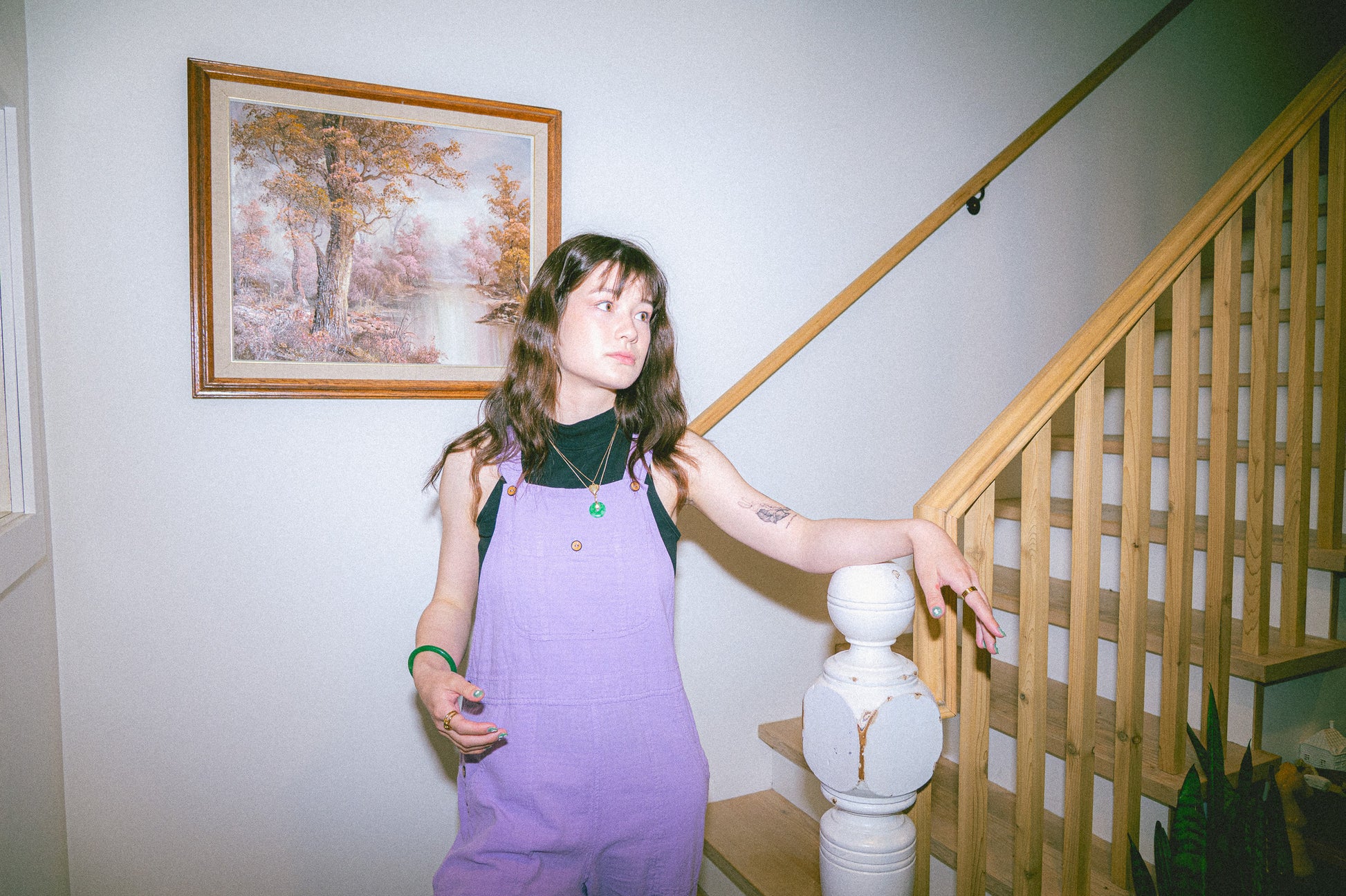 Utku Crinkle Cotton Overalls in Lilac