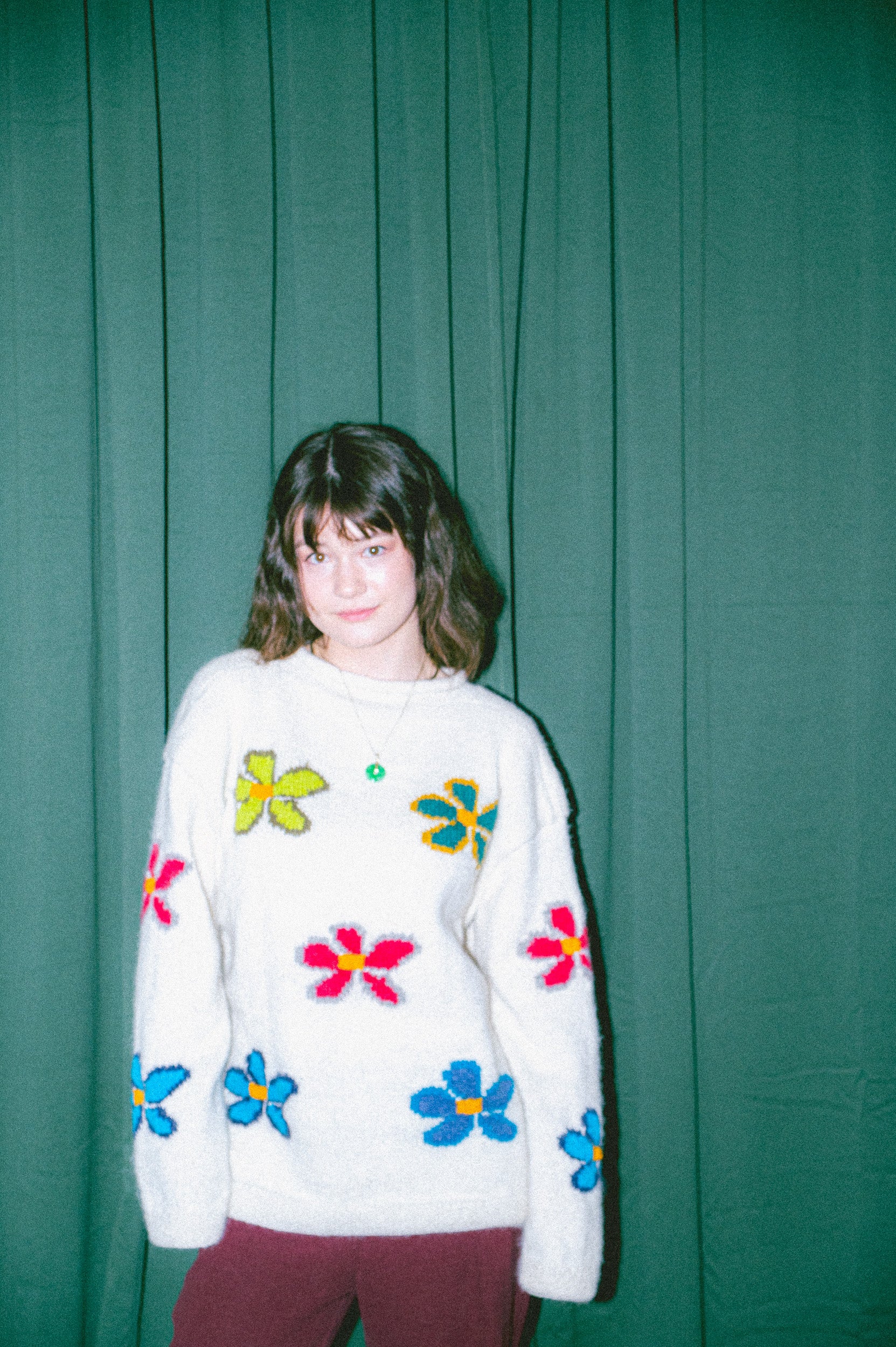 Floral Intarsia Crewneck