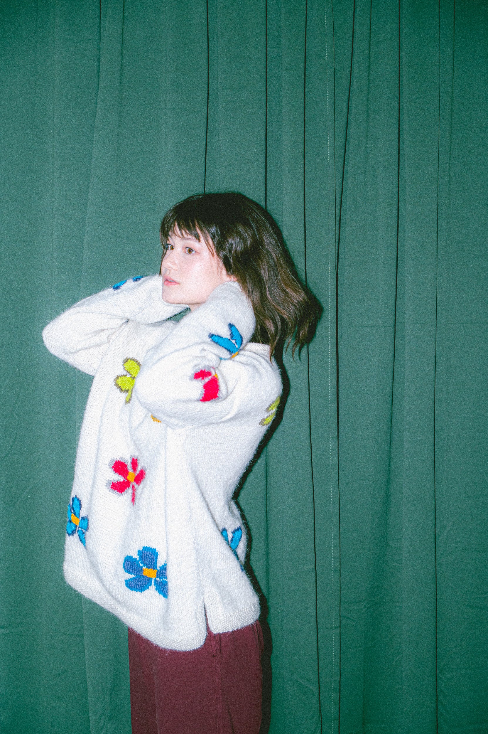 Floral Intarsia Crewneck
