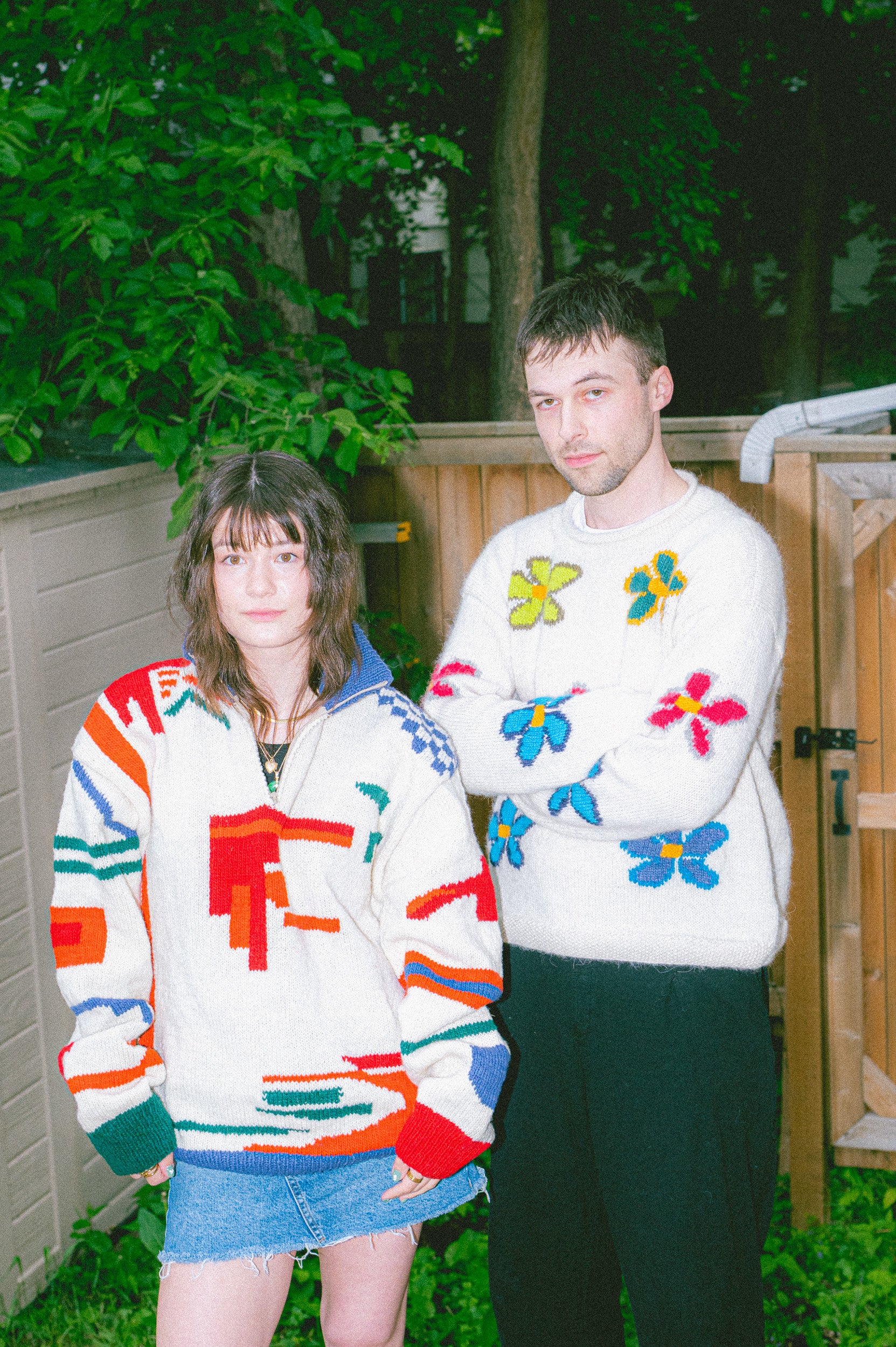 Floral Intarsia Crewneck