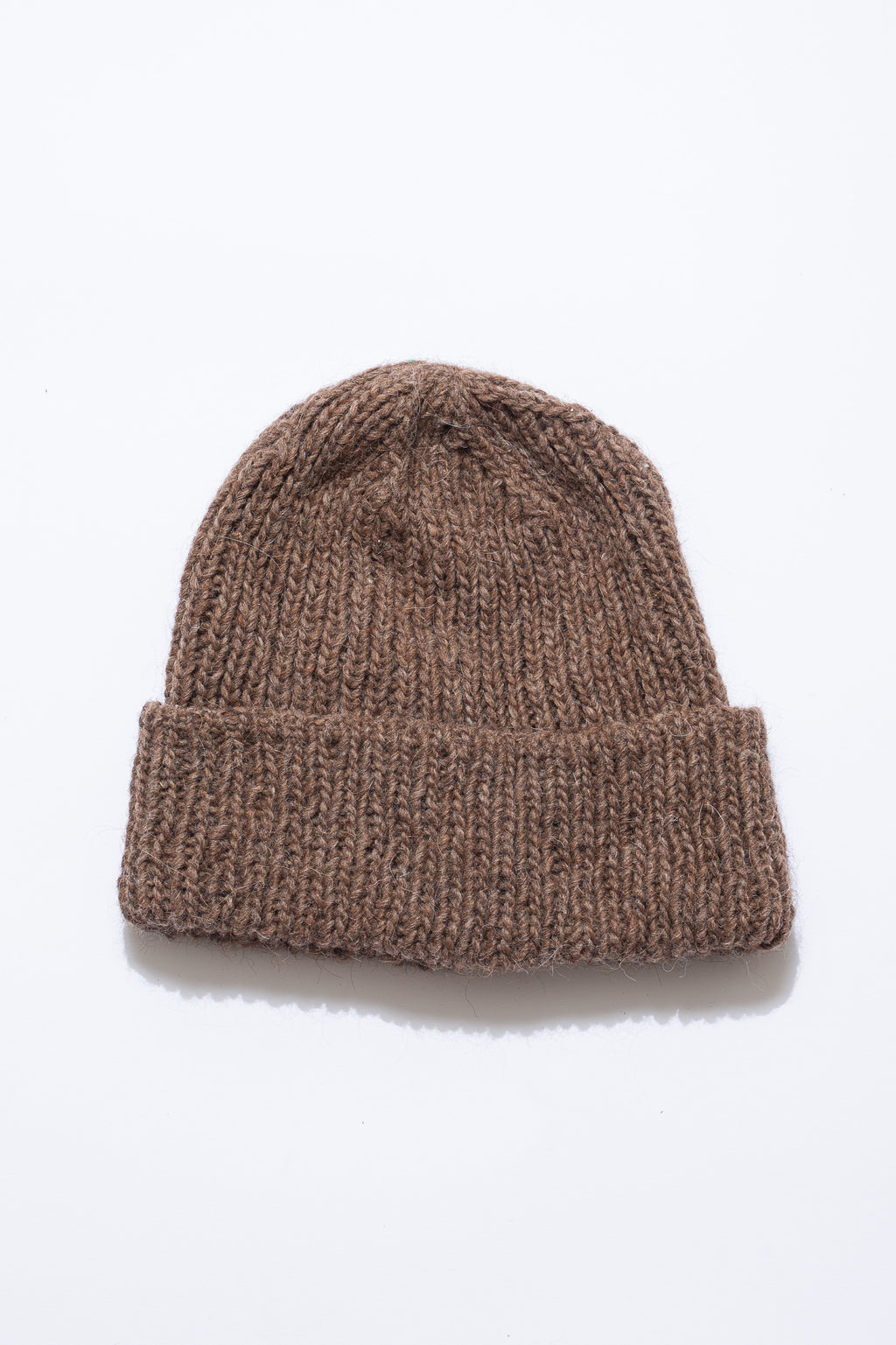 Utku Alpaca Wool Toque in Tobacco Brown — knit stitch detail