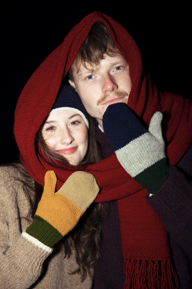 100% Wool Hand Knitted Mittens - Artisan Winter Accessories
