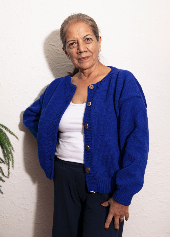 100% Wool Hand Knitted Cropped Cardigan - Lightweight Artisan Knitwear