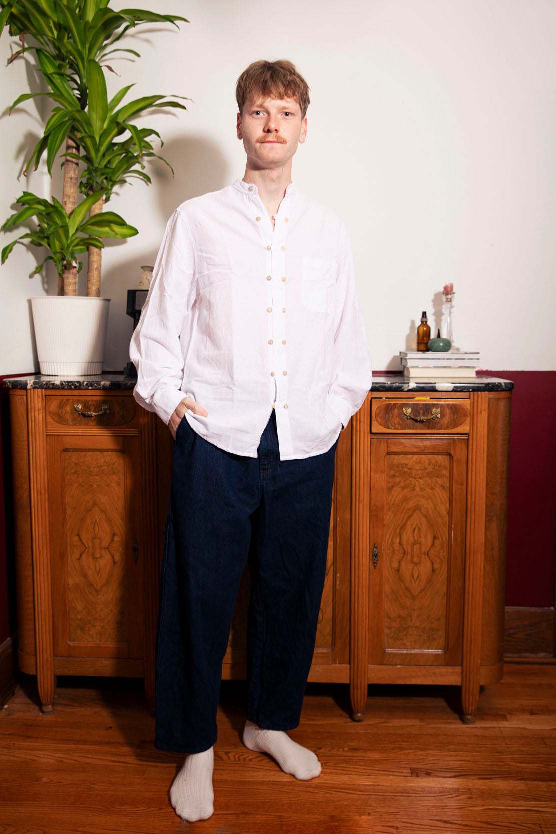 Fabian Shirt 100% Crinkled Cotton Shirt - Lightweight Pre-Shrunk Refined Collar