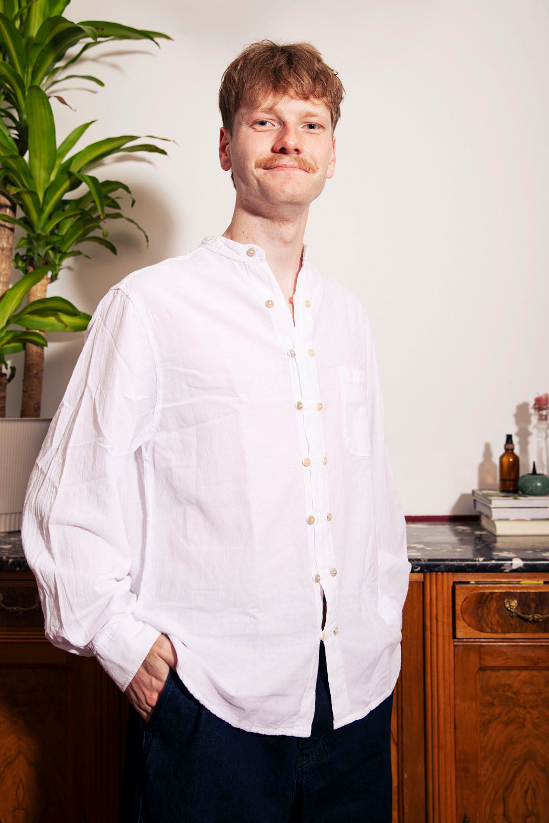 Fabian Shirt 100% Crinkled Cotton Shirt - Lightweight Pre-Shrunk Refined Collar